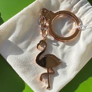 Kate Spade Flamingo Keychain in Rose Gold